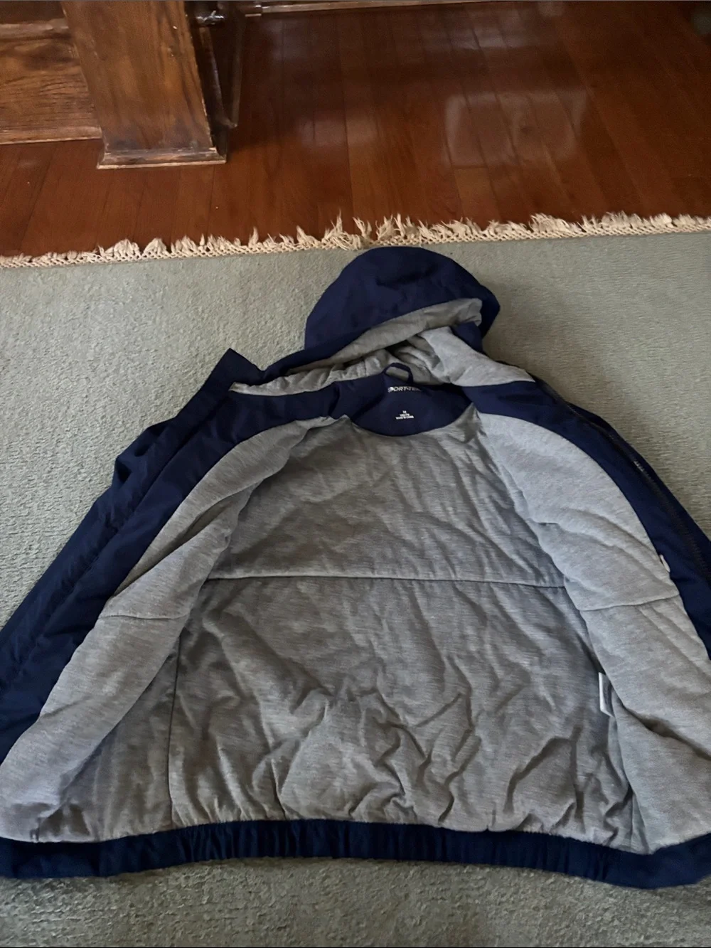 Sport-Tek Navy Hooded Raincoat with Red 'A' Patch